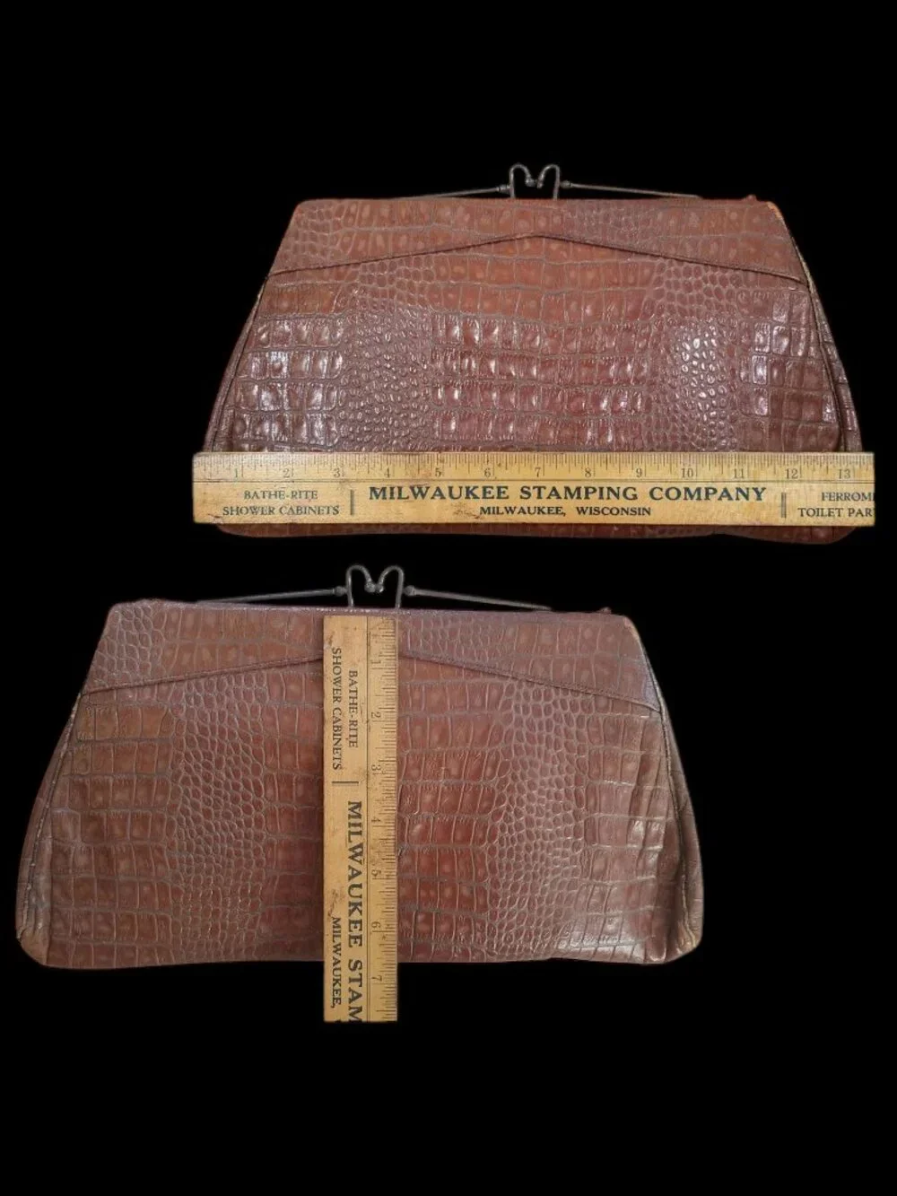 Vintage Faux Reptile Purses 1940s-50s Handbags Imitation Alligator and Crocodile